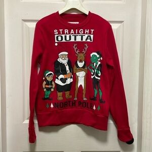 CUDDLY CANUCKIES | Ugly Christmas Sweaters | Graphic | Sweatshirt | Red | Size S